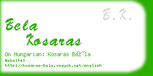 bela kosaras business card